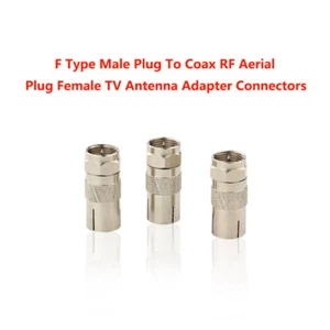 Conectores adaptador de antena de TV hembra enchufe de RF macho tipo F - Imagen 1 de 10