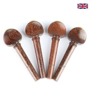 Violin Peg Set Tamarind Wood - Vatelot Model with Matched collar - Picture 1 of 5