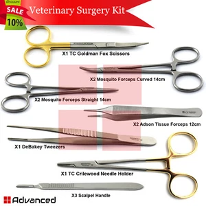 General Veterinary Surgery Kit Stitch Suture Set Surgical Instruments Human Vets - Picture 1 of 8