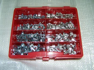 Angebot 325 tlg  Nietmuttern Sortiment Alu + Stahl mit KLSK in Sortierbox DIY - Bild 1 von 4