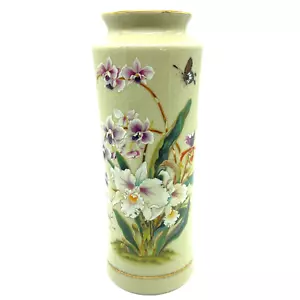 Vintage 70er Vase japanische Toyo weiße Orchidee Porzellan 11" Japan Crackle Finish - Bild 1 von 9