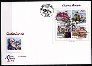 SIERRA LEONE 2015 CHARLES DARWIN SHEET FIRST DAY COVER - Picture 1 of 1