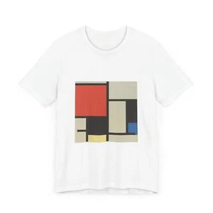 Masters of Art Piet Mondrian Composition Unisex Jersey Short Sleeve T-Shirt - Picture 1 of 29