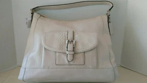 NWT COACH Charlie Python Leather Hobo Tote Parchment Ivory MSRP $498 F31283 - Picture 1 of 10