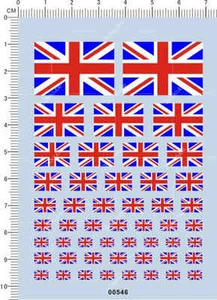 Calcomanía de agua modelo de bandera nacional británica gran bandera del Reino Unido a todas las escalas - Imagen 1 de 1