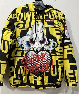 Chaqueta PowerPuff Niñas Amarilla y Negra Forrada de Piel Cremallera Ligera Talla M Nueva con Etiquetas - Imagen 1 de 10