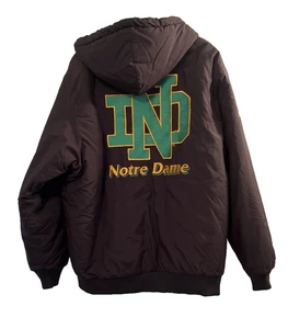 Notre Dame Irish Jacket XL Black Mens vtg jacket NCAA - Picture 1 of 15