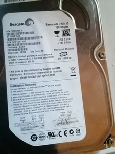 Seagate Barracuda 7200.10 160Gb 5V 0.72A +12V 0.52A S/N:9RXBY5E4 Festplatte 1987 - Bild 1 von 4