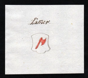 18. Jh. Kammer Handschrift Manuskript Wappen manuscript coat of arms - Bild 1 von 1