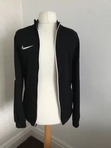 Nike Dri-FIT Negro Blanco Tira en la Manga Cremallera Completa Manga Larga Pequeño Top Deportivo - Imagen 1 de 11