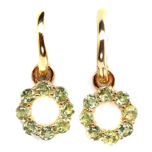 925 Sterling Silver 2 MM. Green Peridot Made in Thailand Earrings - Picture 1 of 4