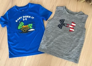 Boys size 4t Toddler summer Tops Under Armour Lot Of 2 Active Dri Fit - Picture 1 of 4