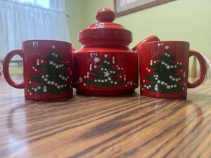 Pre-Owned, Excellent, Waechtersbach CHRISTMAS TREE Coffee-pot with Lid, 2 Mugs - Picture 1 of 14