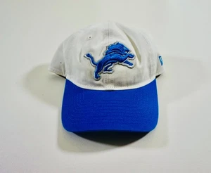 Cappello papà snapback bianco blu Detroit Lions New Era OSFA nuovo senza etichette - Foto 1 di 6