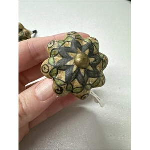 De colección Cerámica Calabaza Cajón Tirador Manija Gabinete Perilla Pintada a Mano 1.5" Hobby - Imagen 1 de 7