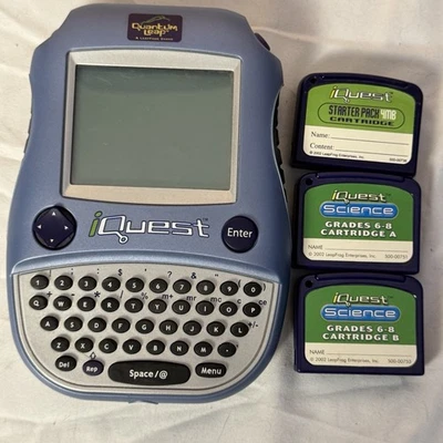 LeapFrog Quantum Leap iQuest #40014 w Grades 6–8 Science Cartridges A & B -Works - Image 1 of 4
