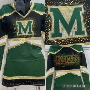 Uniforme Cheerleading Scuola Superiore Mustang Adulto Med - Foto 1 di 8