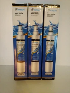 Set of 3 ICE PURE REFRIGERATOR WATER FILTER REPLACEMENT FILTER (RWF2000A) (NEW) - Picture 1 of 1