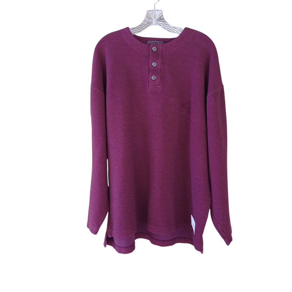 Abercrombie & Fitch Men's Vintage The Big Shirt Henley Cotton Blend Fleece XL - Image 1 of 4