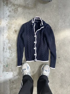 Brooke Brothers Navy, Pink And White Women’s Sz S Cardigan Sweater - Picture 1 of 4