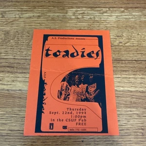 Vintage Toadies 1994 Concert Show Flyer @ CSUF Fullerton Pub - Picture 1 of 6