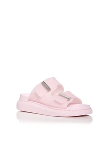 ALEXANDER MCQUEEN Womens Pink 1" Platform Open Wedge Sandals Shoes 39.5 - Picture 1 of 8