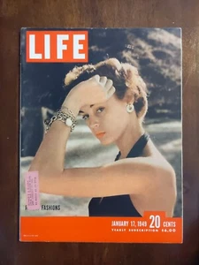 VTG Life Magazine January 17 1949 Resorts Fashion Cover and Rocket to the Moon - Imagen 1 de 2