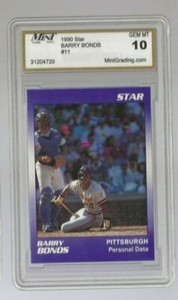 Barry Bonds 1990 Star #11 Mint Grading 10 Pittsburgh Pirates 