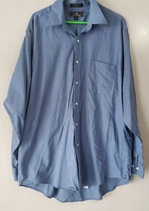 Croft & Barrow Size 17 1/2 34/35 Dress Shirt Herringbone Twill Light Blue - Picture 1 of 4