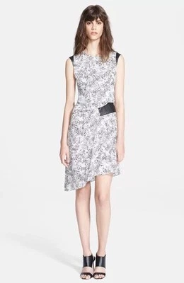 ¡Nuevo! Vestido Haute Hippie 'Ditsy Leopard' Cuero Borde Seda Talla Pequeña Foto 1 de 3