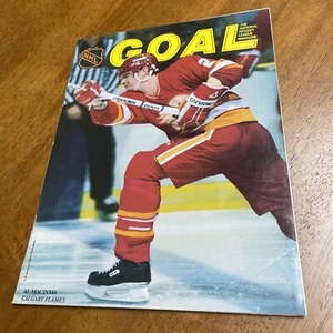 1988-89 DETROIT RED WINGS Goal Magazine Calgary Flames Al Macinnis COVER - Picture 1 of 3