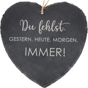 Spruchreif Großes Herz Schieferherz mit Gravur mit Spruch Wanddeko * - Bild 1 von 2