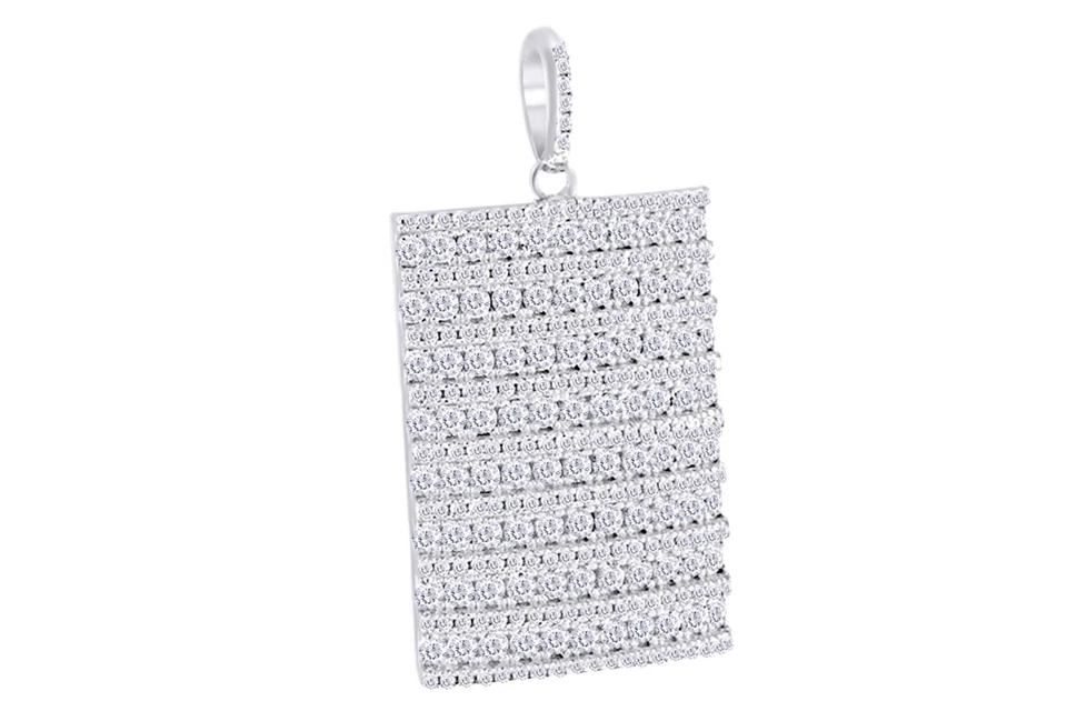 Colgante con dije de moda de diamantes naturales de 3,5 quilates enchapado en rodio - plata de ley Foto 1 de 1