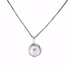Sterling Silver & Pearl Circle Pendant.