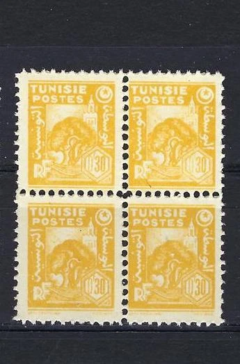 Túnez 1944 Sc# 165 Olivo 30c bloque 4 MNH Foto 1 de 1