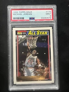1992-93 Topps Gold #115 Michael Jordan All Star PSA 9 Mint Bulls Free Shipping - Bild 1 von 2