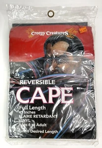 Vintage 1987 Dracula Vinyl Reversible Cape 45” Flame Retardent 80s Halloween - Picture 1 of 5