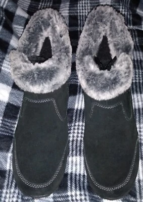 Botines al tobillo de gamuza con ribete de piel sintética mezcla Khombu talla 10 nuevos sin caja Foto 1 de 4