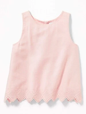 NWT OLD NAVY PINK EYELET SLEEVELESS TOP 12/18, 18/24 MONTHS, 2T, 3T & 4T - Image 1 of 4