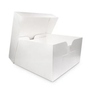 18 x 18 x 6 Zoll tiefweiß G-Stil Kuchenbox mit abnehmbarem Deckel - 6er-Pack-Größen - Bild 1 von 1