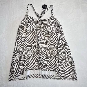 Coco Reef Tankini Top Sz 36D Bra Sized Brown Zebra Print Baby Doll Bodice New - Picture 1 of 13