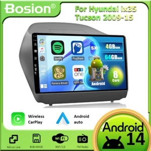 GPS estéreo de coche para Hyundai ix35 Tucson 2009-15 navegación por satélite Android14 juego de coche 4+64 GB - Imagen 1 de 17