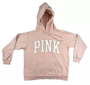 Victoria's Secret Pink Damen Pink Pullover Hoodie Gr. M Weiß Gold Glitzer Logo - Bild 1 von 8
