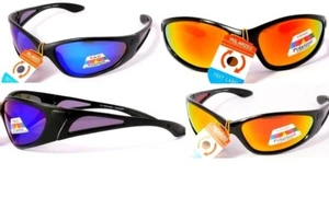 LUNETTES DE SOLEIL POLARISANTES POLARISEES ENVELOPPANTES VERRES MIROIR pc760 - Imagen 1 de 5