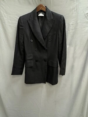 Philippe Adec Women’s Double Breasted Linen Blazer Size 4 Made In USA *see Hem* - Image 1 of 4