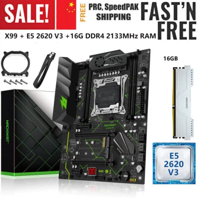 X99 Motherboard LGA 2011-3 Xeon E5 2620 V3 CPU 16GB DDR4 2133MHz ECC RAM Memory - Image 1 of 4