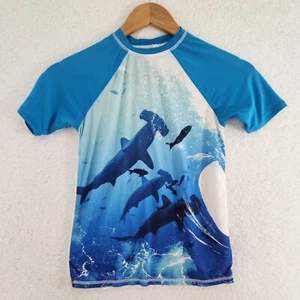 Swim Shirt Youth XS 4-5 Blue Hammerhead Shark - Picture 1 of 8