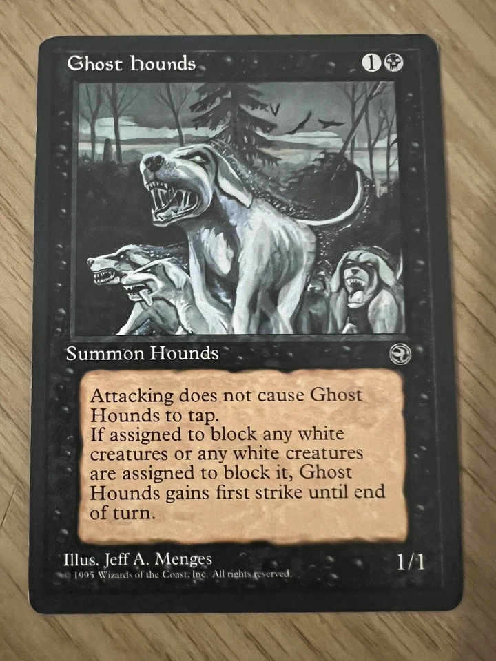 Ghost Hounds, MTG Homelands (1995) Uncommon Black Creature NM - Image 1 of 1
