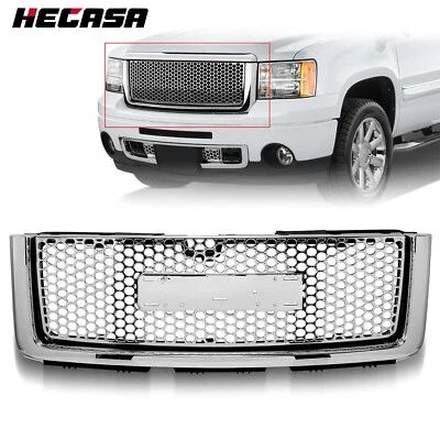 Fits 07-13 GMC Sierra 1500 Denali Front Upper Hood Grill Grille New Body Style - Imagem 1 de 4