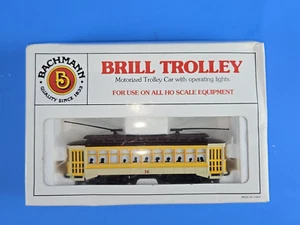 BACHMANN #61048 - BRILL TROLLEY - BOXED - HO Scale (Operating Lights) NEW yellow - Picture 1 of 3